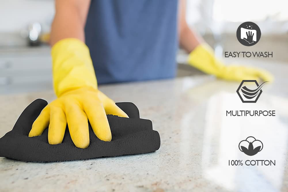 Premium Wash Cloths Pack of 12 (13" x 13") 100% Ring Spun Cotton | Luxury Washcloths | Ultra Soft Face Towels | Highly Absorbent Wash Cloths for face (Grey)