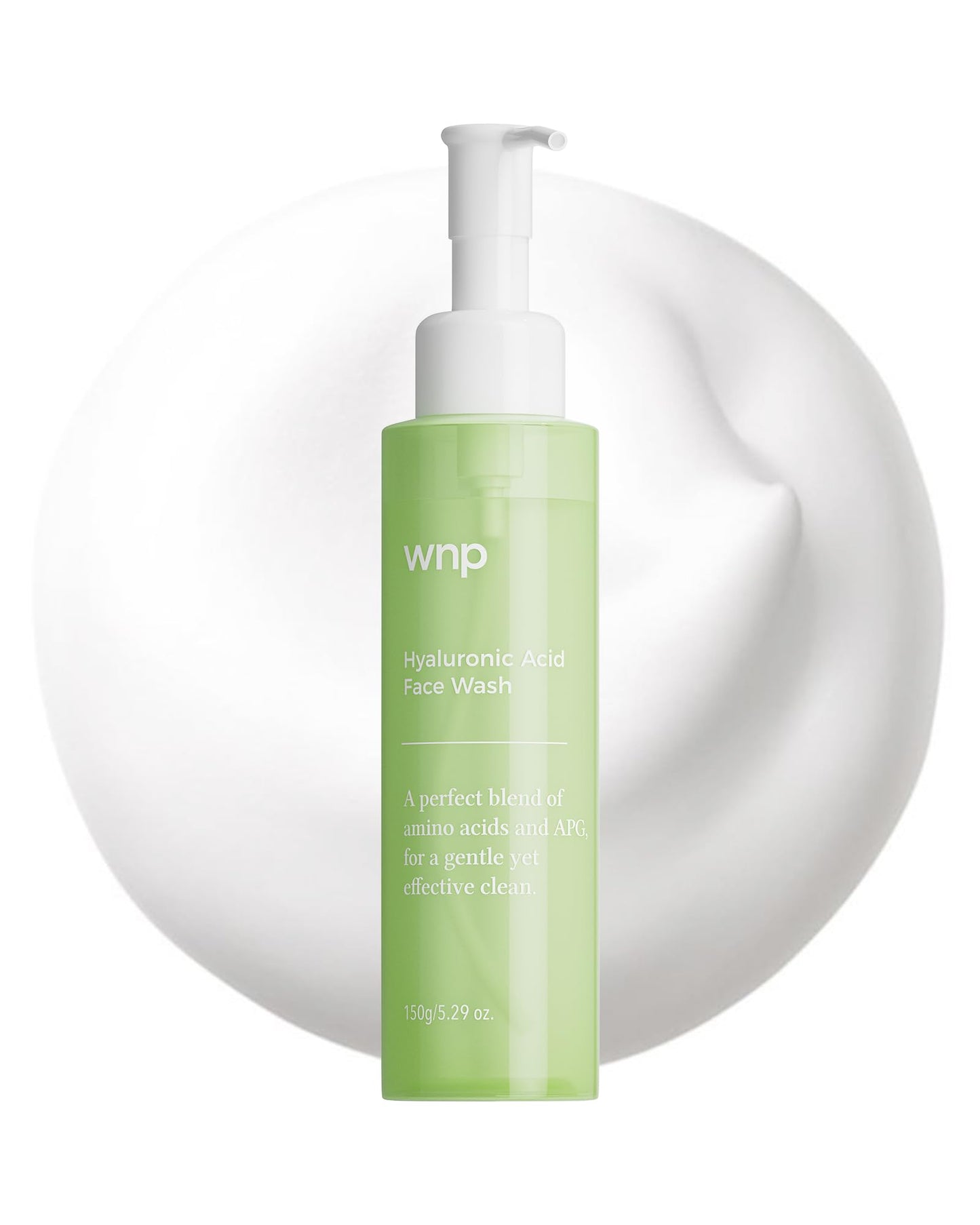 WNP Foaming Face Wash|Gentle Facial Cleanser with Hyaluronic Acid+APG Deep Hydration,Skin Barrier Repair,Zero Friction Exfoliation,for All Skin Types 150ml/5.29oz.