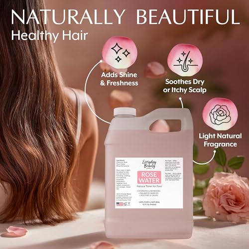 Rose Water Facial Toner 32oz Bulk - Alcohol-Free, Vegan & Natural Moisturizer for Face & Hair - Variation of THIS listing