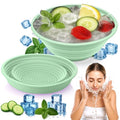 XANGNIER Face Bowl for Ice ? Collapsible Silicone Facial Ice Bath Bowl for Cold Plunge Therapy, Skin Tightening & Acne Relief ? Portable Spa Tool for Home & Travel, Green
