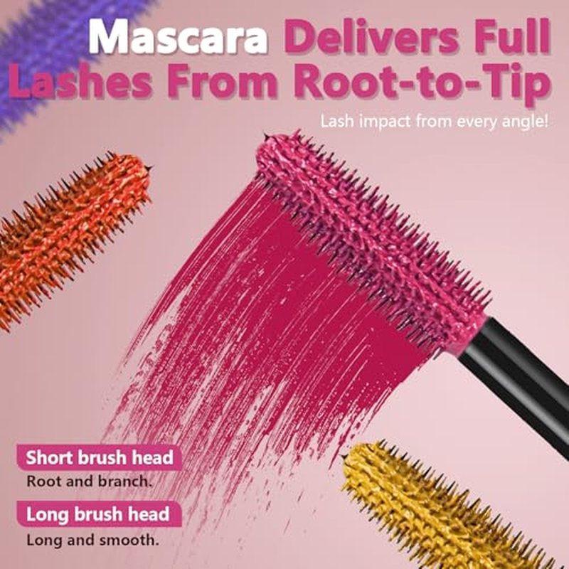6 Colors Mascara Set, Colorful Mascara Waterproof Long-lasting Volumising Lengthening Curling, Create 3D Charming Eye Makeup, Brilliant Halloween/Christmas Gift Set for Women Teenage Girls#1