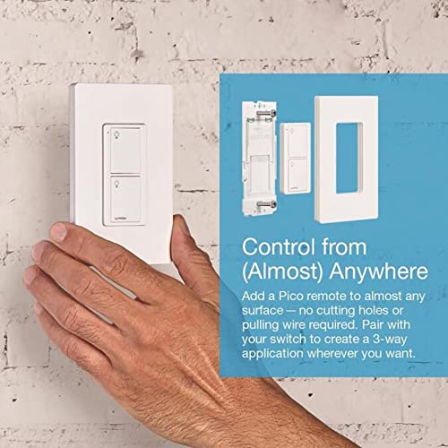 White Lutron Caseta Smart Light & Fan Switch - 1 Pack, Remote Compatible