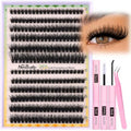 Lash Clusters Kit Thick Eyelash Clusters Individual Wispy Volume Lash Extension Kit 10-20MM Cluster Eyelash Extensions with Lash Glue Bond and Seal Tweezers (70D+80D) by Newcally