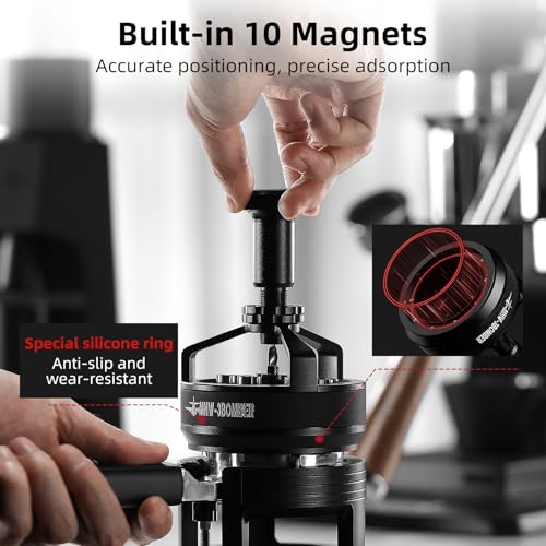 58mm Espresso Coffee Distribution Tool with Magnetic Base - Adjustable Needle