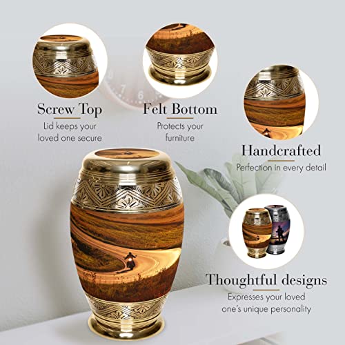 Highway to Heaven Motorcycle Cremation Urn for Adult Male Ashes - Large Variation