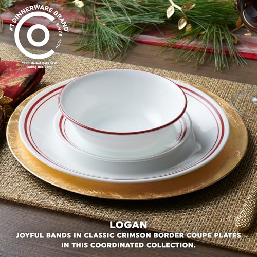 Corelle Logan 18-Piece Dinnerware Set for 6 - Durable White Tableware