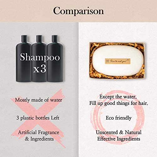 Fermented Rice Water Shampoo Bar 2-Pack - pH Balanced, Zero Waste, Gentle Cleansing