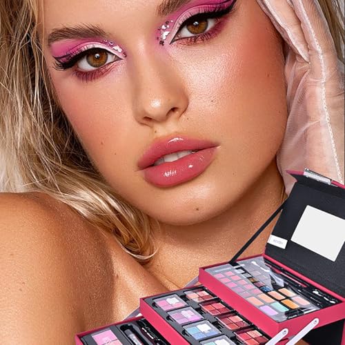 45-Piece All-in-One Makeup Kit with Storage Case (black) - Concealer, Eyeshadow, Lipgloss, Brushes & More for Complete Beauty Routine