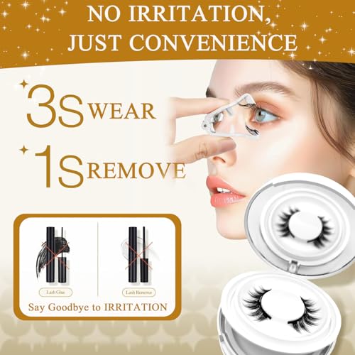 Ginani Magnetic Lashes, Magnet Eyelashes with Applicator for Valentine's Day,No Glue o Liner Needed Reusable Eyelashes Kit for Women Daily Use(Natural+Fuller)