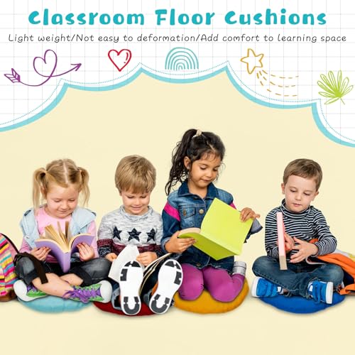 48 Pack Round Floor Pillows 15.7 Inch Flexible Seating Cushions for Home & Classroom