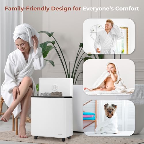 SereneLife WIFI Luxury Rectangle Towel Warmer Black - Spa & Bathroom Heater