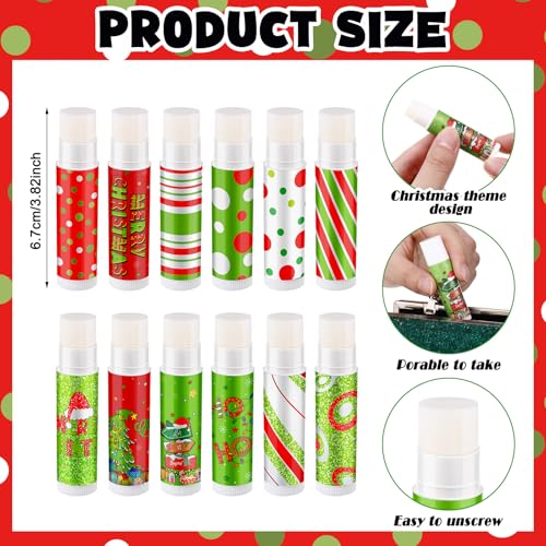 Stylish Maxcheck 48 Pcs Lime Green Christmas Lip Balm Bulk Holiday Gifts