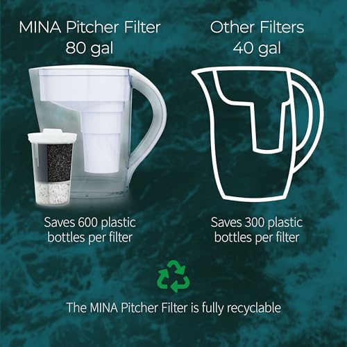 Santevia MINA Alkaline Water Filter 3-Pack | Adds Minerals & Removes Lead & Chlorine