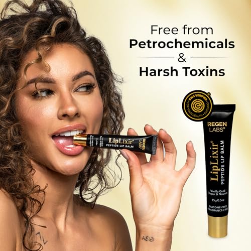 LipLixir Non Toxic Peptide Lip Balm ? EWG¢ç VERIFIED, All-Natural, Ultra-Clean, Hydrating, Doctor Approved Lip Gloss ? Fragrance-Free with Shea, Cocoa & Coconut Oil, (Reformulated Thicker Formula)