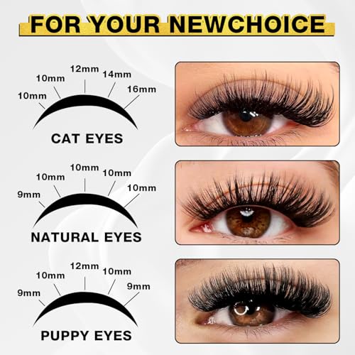 Lash Clusters Refill - 168pcs Wispy Fluffy D Curl Eyelash Extensions, Natural Fake Lashes, Cat Eye Individual Clusters for DIY Lash Extension Kit, Reusable & Lightweight