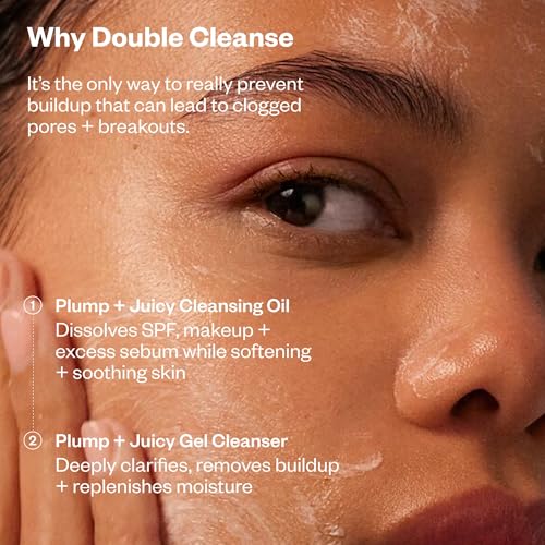 Kosas Plump + Juicy Cushiony Calm Botanical Cleansing Oil ? Hydrating Makeup Remover for Sensitive Skin, Non-Greasy Oil Cleanser with Ceramides & Squalane for Soft, Soothed Skin?
