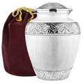 Pearl Cremation Urn for Adults - Silver Lining Memorial for Human Ashes, 200LB Capacity, Trupoint Memorials