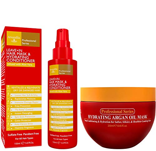 Arvazallia Argan Oil Deep Conditioner & Leave-In Treatment for Dry Hair