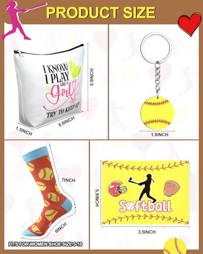 Softball Gift Set with Socks, Bags, Keychains & Greeting Cards — 48 Pieces for Team Celebrations