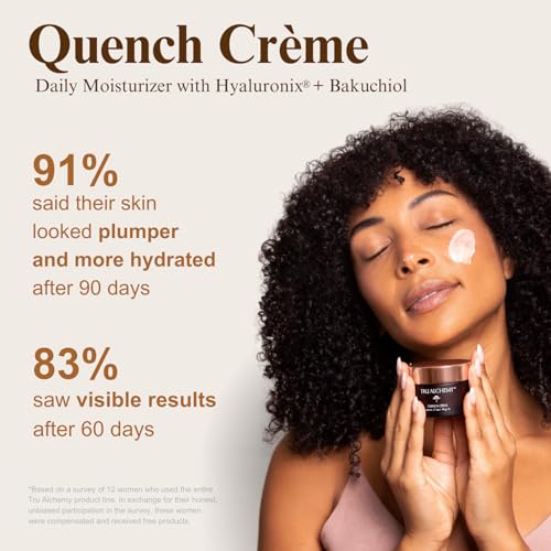 Tru Alchemy Quench Cr?me Daily Facial Moisturizer | Hyaluronic Acid, Vitamin C, & Bakuchiol (better than Retinol) | Daily Firming Skin Moisturizer Face Cream for Women | 1.7 fl oz/48 g
