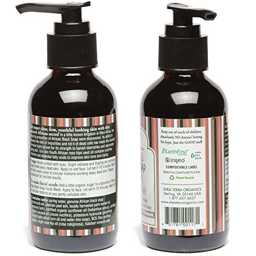 Deep Pore Facial Cleanser with Rose Hips & Black Soap - Anti-Aging & Acne Treatment, All Skin Types - 4 oz