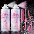 Body Glitter Spray - Hair Body & Clothing Temporary Shiny Shimmer Mist, Silver & Pink with Comb Set, Long-Lasting Quick-Drying Hairspray, Cosmetic-Grade Sparkle for Festival Rave Prom Party