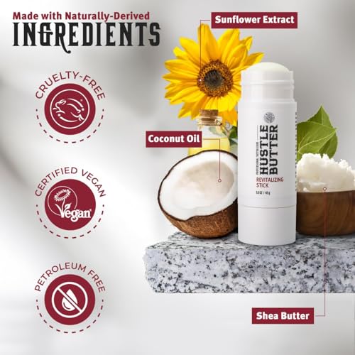Hustle Butter Tattoo Aftercare Balm Stick - Portable Vegan & Cruelty-Free 1.6 oz Pack of 2