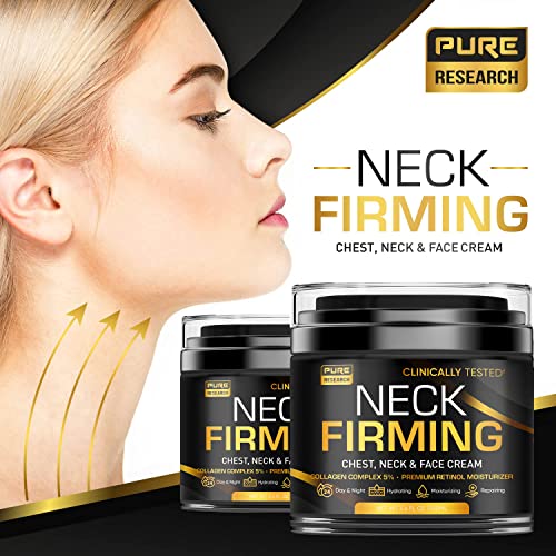 Neck Firming Cream - Anti Wrinkle Cream - Saggy Neck Tightener & Double Chin Reducer Cream - Collagen & Retinol Skin Tightening Cream - Anti Aging Moisturizer for Neck & D?collet? 3.4oz