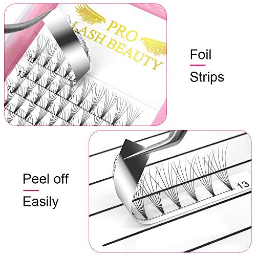 Premade Fans Eyelash Extensions 6D-D-0.10-11 Short Stem Premade Volume Eyelash Extensions .07 .10 C D Curl Pre made Lash Fans 9 to 20 mm Volume Lash Extensions (6D-D-0.10,11mm)