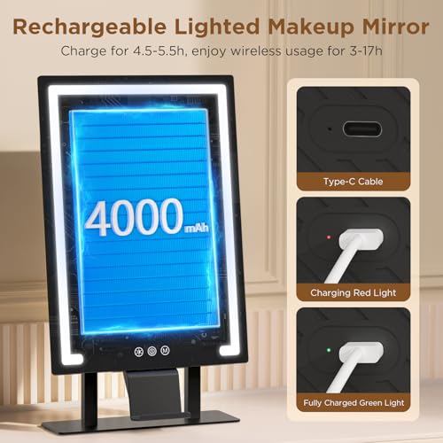 Vanity Mirror with Lights 3 Color Modes & 10X Magnifying Mirror - Touch Control