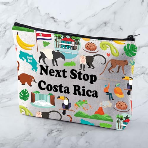 MNIGIU Costa Rica Symbols Souvenir Cosmetic Bag Costa Rica Vacation Gift Costa Rica Trip Makeup Bag Costa Rica Lover Gift North America Travel Gift