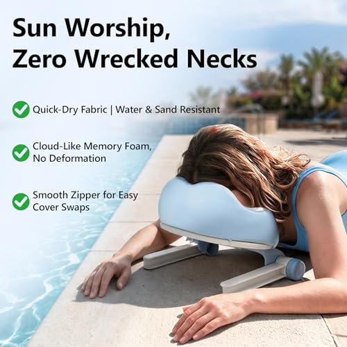 Adjustable Massage Headrest for Bed - 4-in-1 Memory Foam Face Pillow