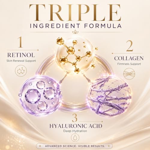 UKVOA Retinol Neck & Face Wrinkle Cream 1.7 Fl Oz Pack of 2 - Firming & Hydrating