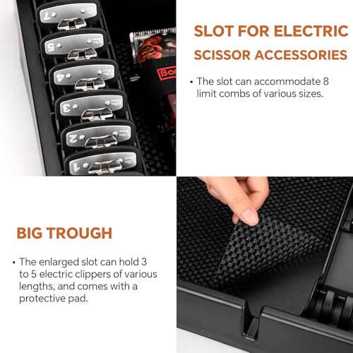 15 Inch Barber Clipper Station Organizer with Removable Tray & Dedicated Slots