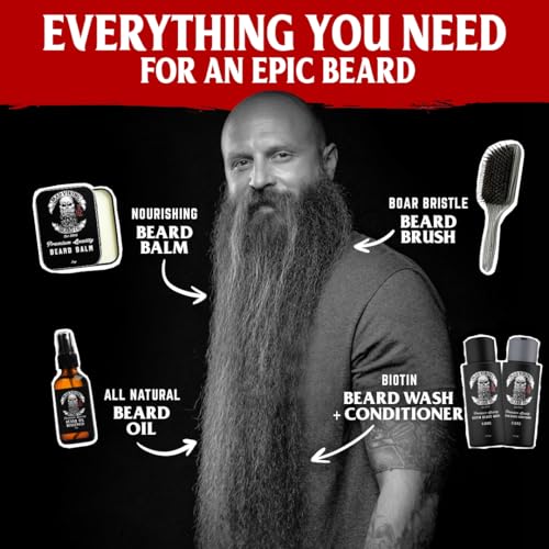 Mad Viking Valhalla Beard Balm ? Non-Greasy Balm to Soften and Style with a Medium Hold - Made with Shea Butter, Beeswax & Premium Oils - Smooth Sandalwood & Vanilla Scent, Made in the USA - 2oz