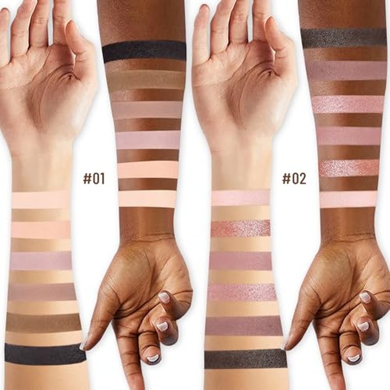 2PCS 6 Colors Mini Eyeshadow Palette Makeup with Brush Set Neutral Nude Eye Shadow Pink & Brown Matte Shimmer Make Up Pallet with Mirror Highly Pigmented Travel Size Gift Kit