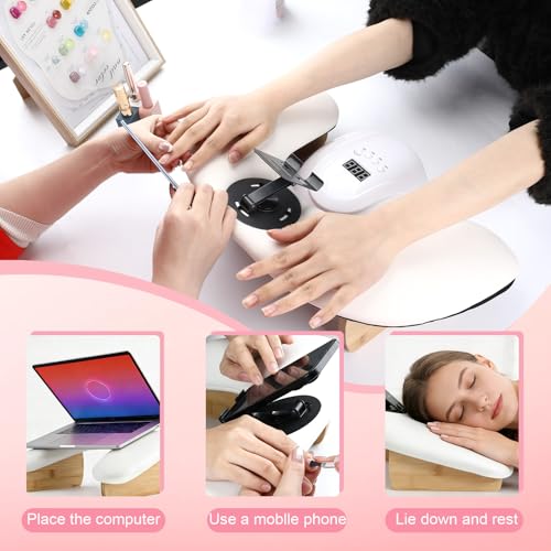 White Arm Rest for Nails Tech U-Shaped Hand & Manicure Support - Ergonomic & Non-Slip