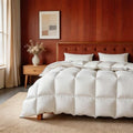 White All Season Goose Down Fiber Comforter King Size 106x90 - Ethical Luxury