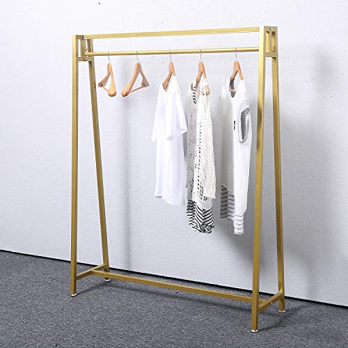 Gold Metal Clothes Rack with Hanging Organizer for Laundry & Display - 47in