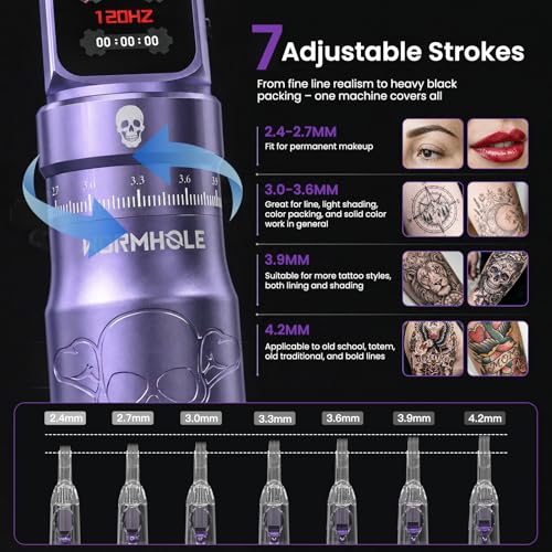 Wireless Tattoo Machine Kit with 2 Batteries & 9 Ink Colors - Professional & Beginner