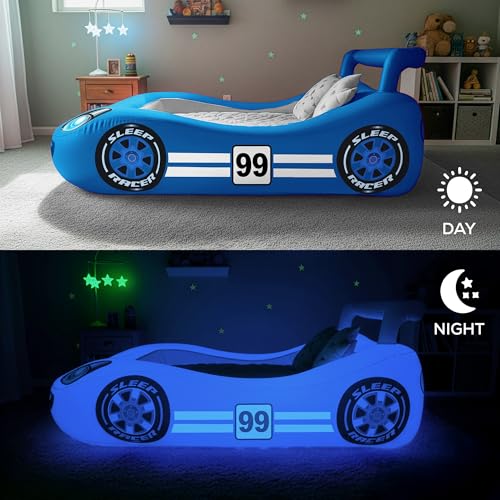 AirCandy Sleep Racer LED Inflatable Bed with Blue Light, Portable & Easy Setup