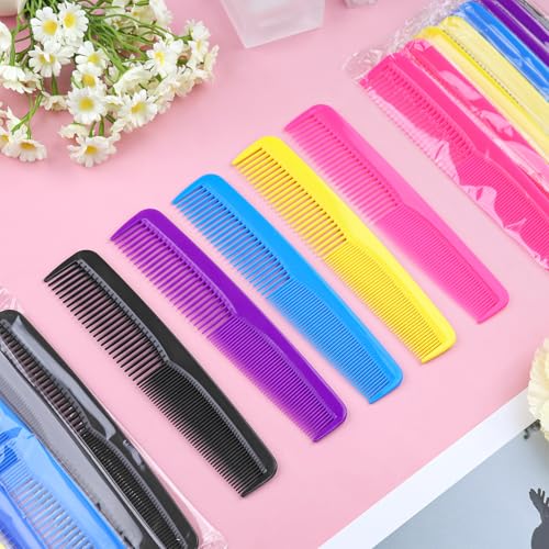 200pcs Colorful Plastic Combs in Bulk - Individually Wrapped Pocket Hair Combs - Travel & Hotel Use - Variation of 200 Pieces
