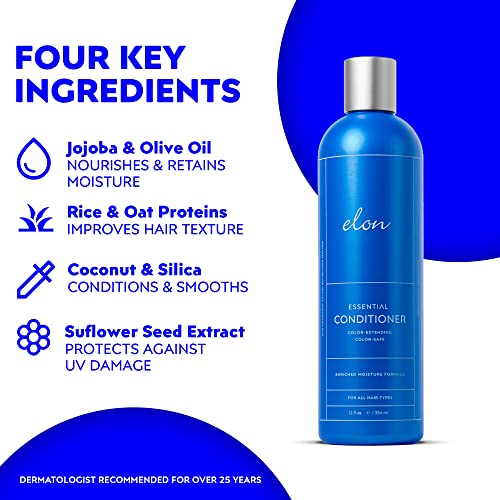 Moisturizing Hair Conditioner for Dry & Damaged Hair - Sulfate & Paraben Free, 12 oz