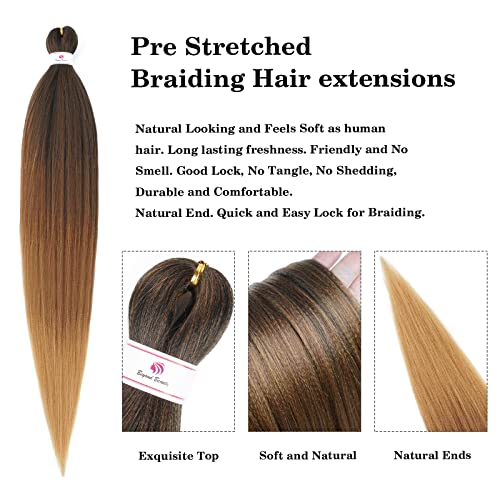 Beyond Beauty Pre-Stretched Braiding Hair 42 Inch #1B-30-27 Pack of 8