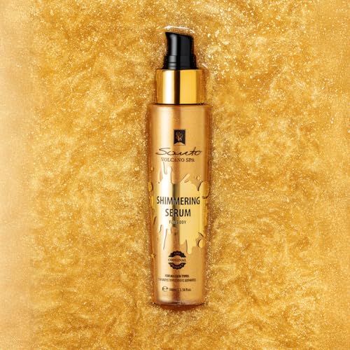 Santo Volcano Body Oil with Glitter & Pearls - Shimmer & Glow 100ml