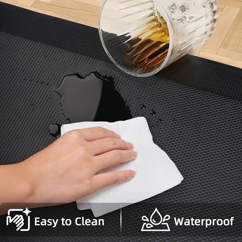 Extra Thick Anti-Fatigue Kitchen Mat Set - Black 20x32 + 20x48 Inches