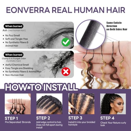 Burmese Curly Crochet Human Hair 4/27 18 Inch 60g - Virgin Synthetic Hair