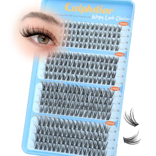 Natural Lash Clusters Wispy Eyelash Clusters 10-16mm Customizable Lashes Clusters 256pcs Cluster Eyelash Extensions C-Curve Individual Lashes DIY Long Lasting Lash Cluster Lash Extension at Home