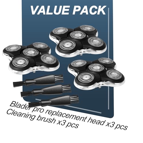 3 Pack Replacement 5-Head Shaver Heads for Remington Balder Pro XR7000 - Compatible with XR7000, Easy to Install, Stainless Steel Blades