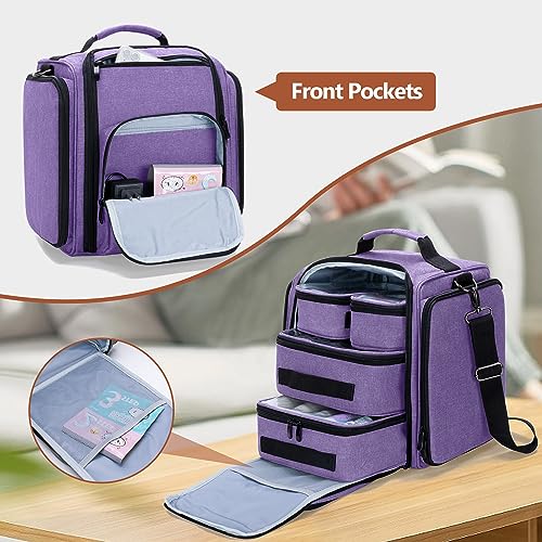 BAFASO Large Travel Toiletry Bag with 4 Removable Pouches, Multifunctional Makeup Bag Hair Bag for Toiletry and Makeup Supplies, Purple
